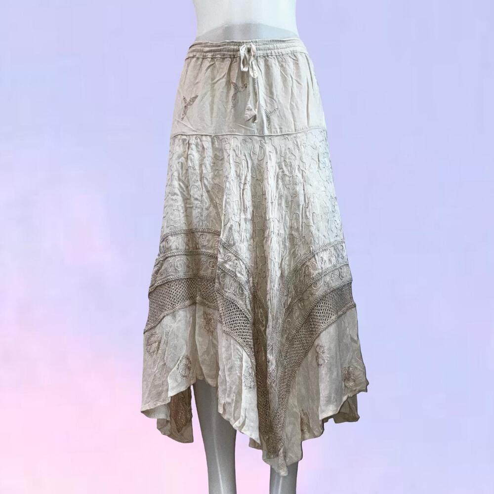 Vintage 90s y2k fairycore asymmetrical maxi skirt